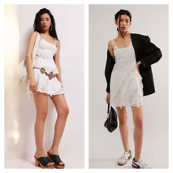 Free People Dresses & Skirts - Free People‎ One Florine Slip Dress in White Size XL NWOT